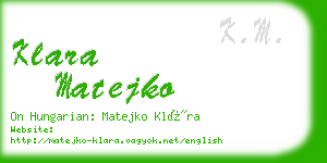 klara matejko business card